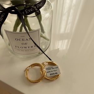 Bronze 18kt gold twist hoop earrings